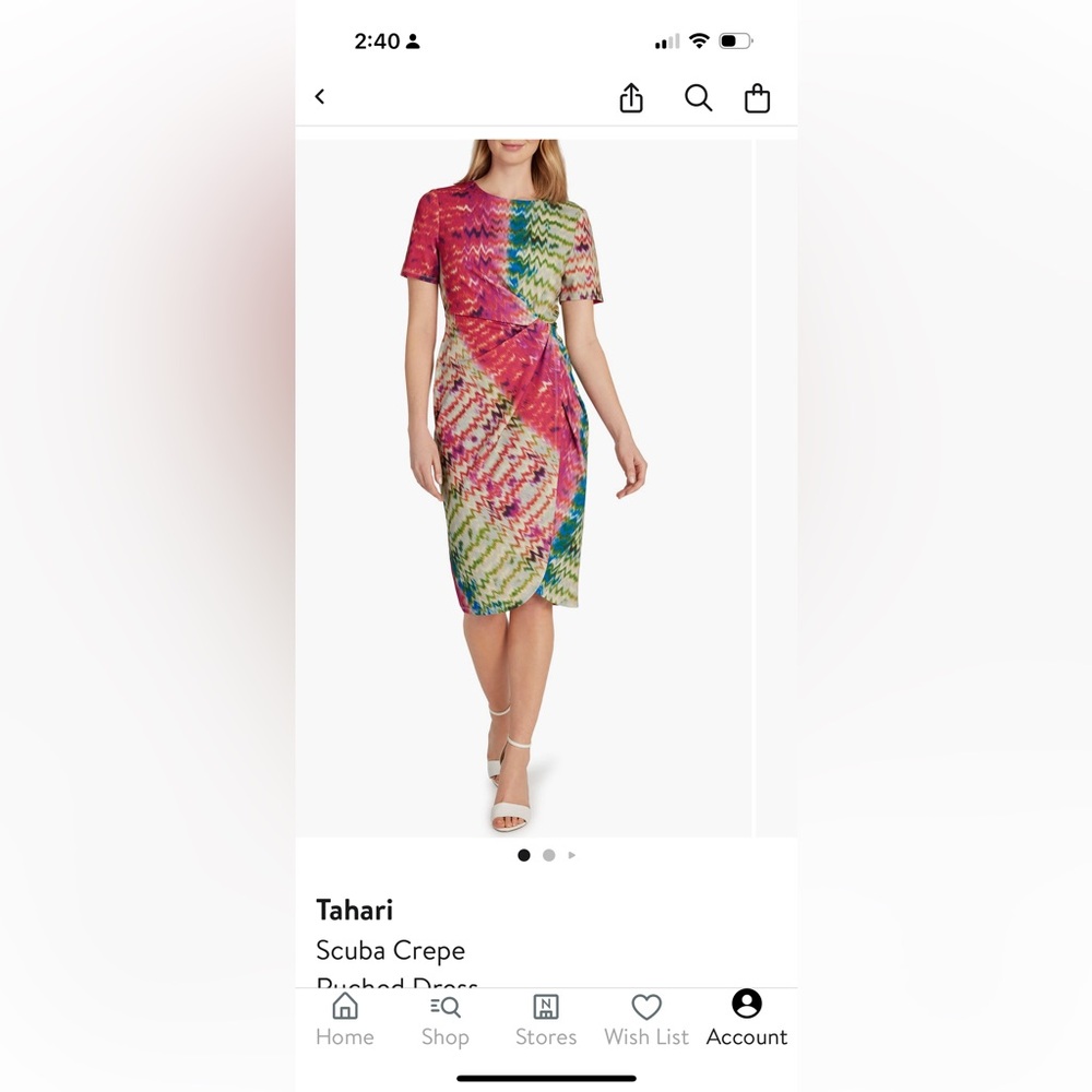 Tahari Multicolor Tie-Dye Dress